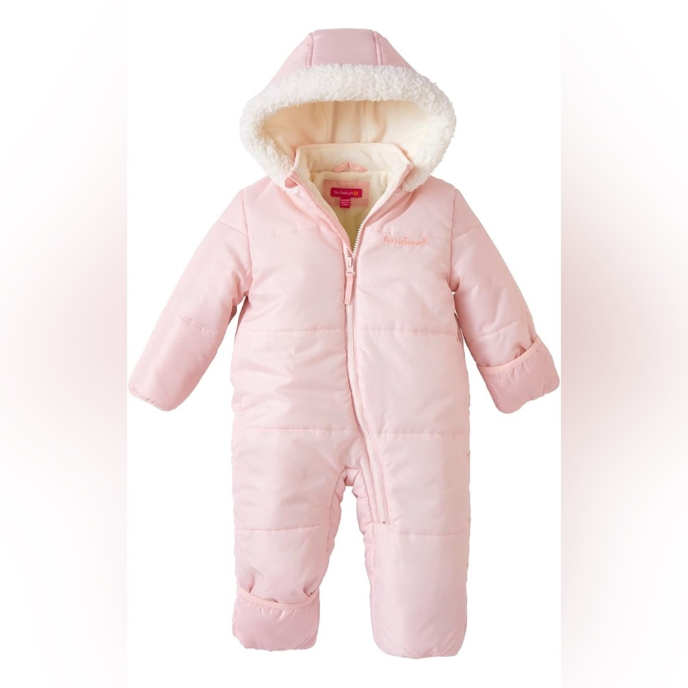 Pink Platinum Baby Girls' One-Piece Puffer Winter Snowsuit with Hood Size 18/24M